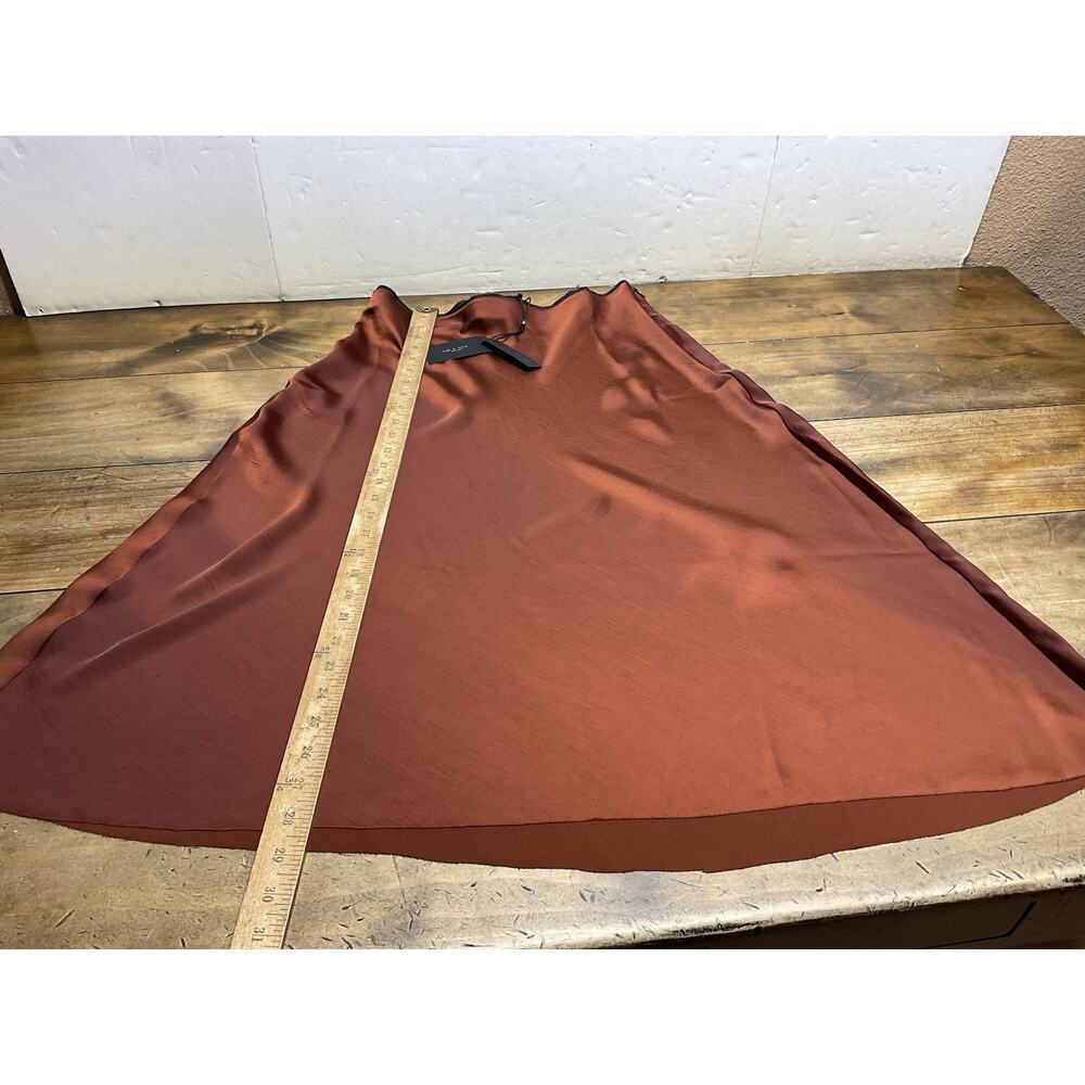 NWT Rag & Bone Jaci Satin Skirt Color Mahogany Size 8 - Picture 7 of 11